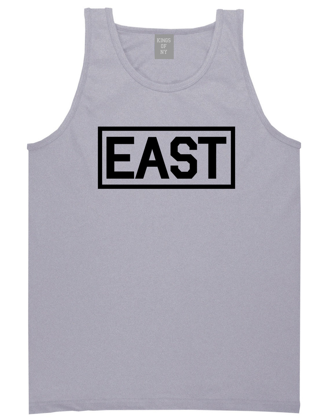 East_Box_Logo Mens Grey Tank Top Shirt by Kings Of NY