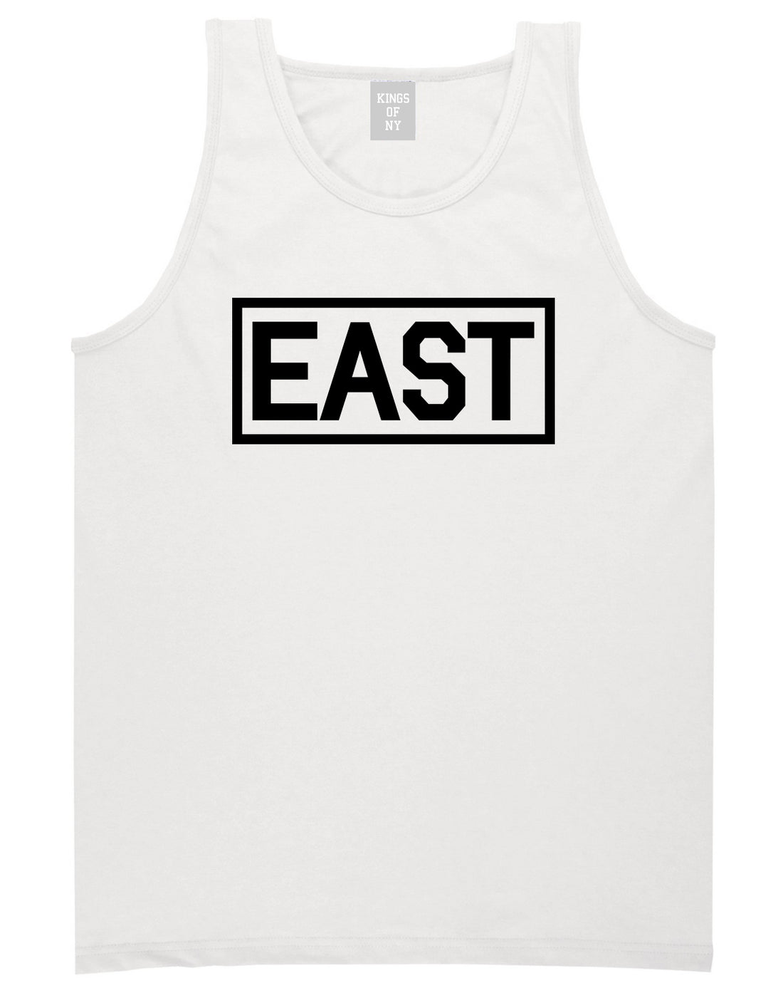East_Box_Logo Mens White Tank Top Shirt by Kings Of NY