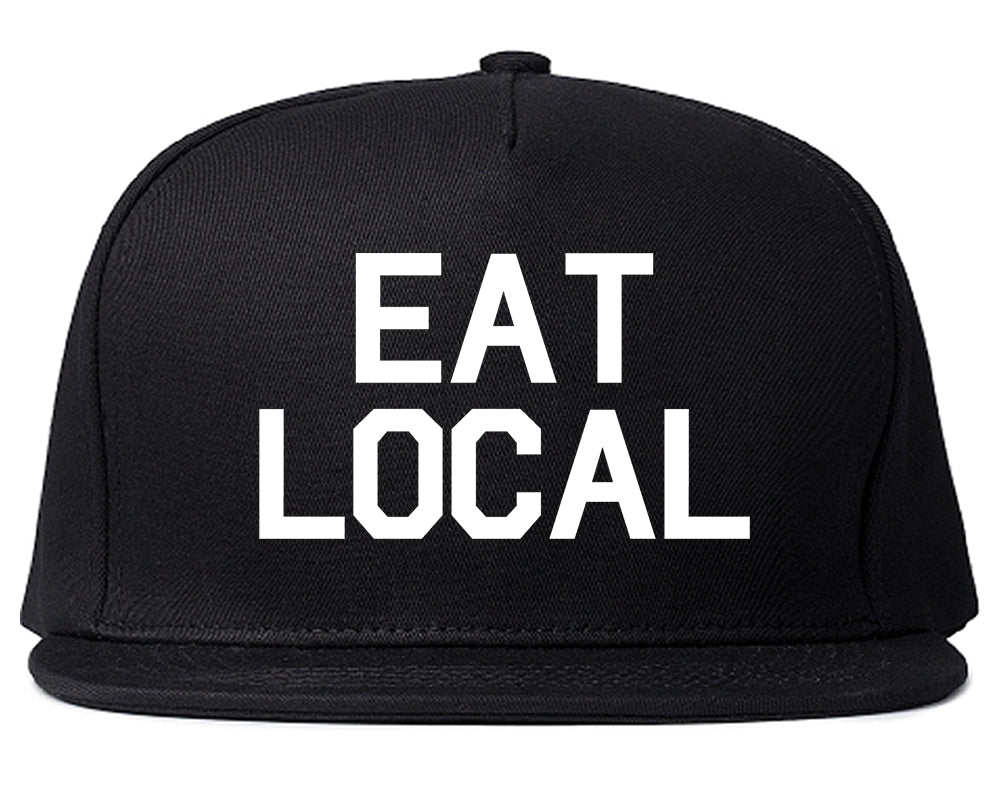 Eat_Local_Buy Mens Black Snapback Hat by Kings Of NY