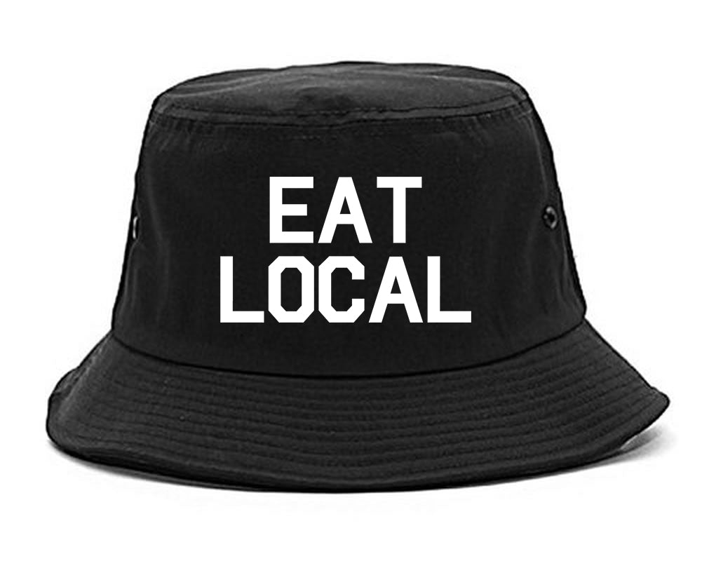 Eat_Local_Buy Mens Black Bucket Hat by Kings Of NY