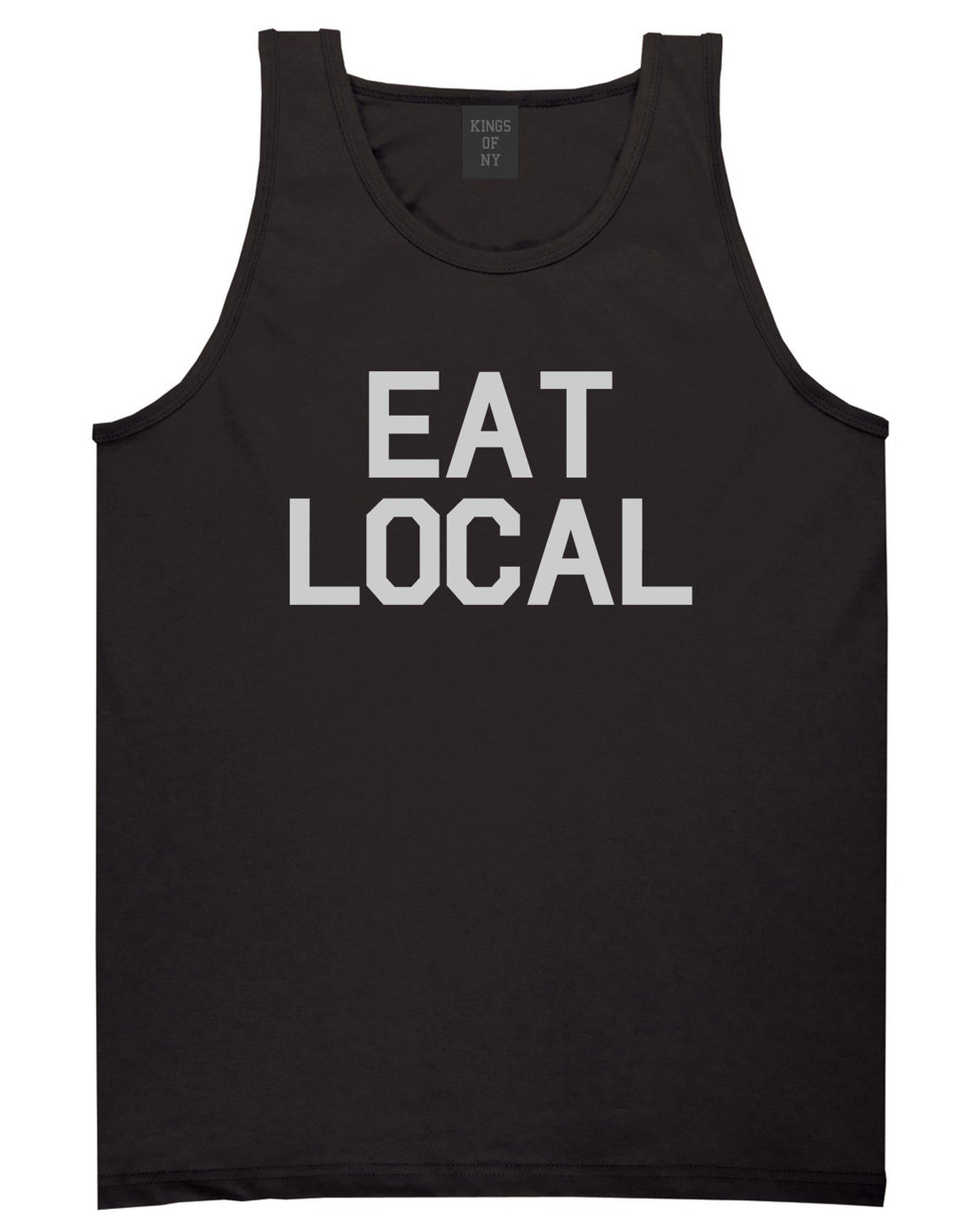 Eat_Local_Buy Mens Black Tank Top Shirt by Kings Of NY