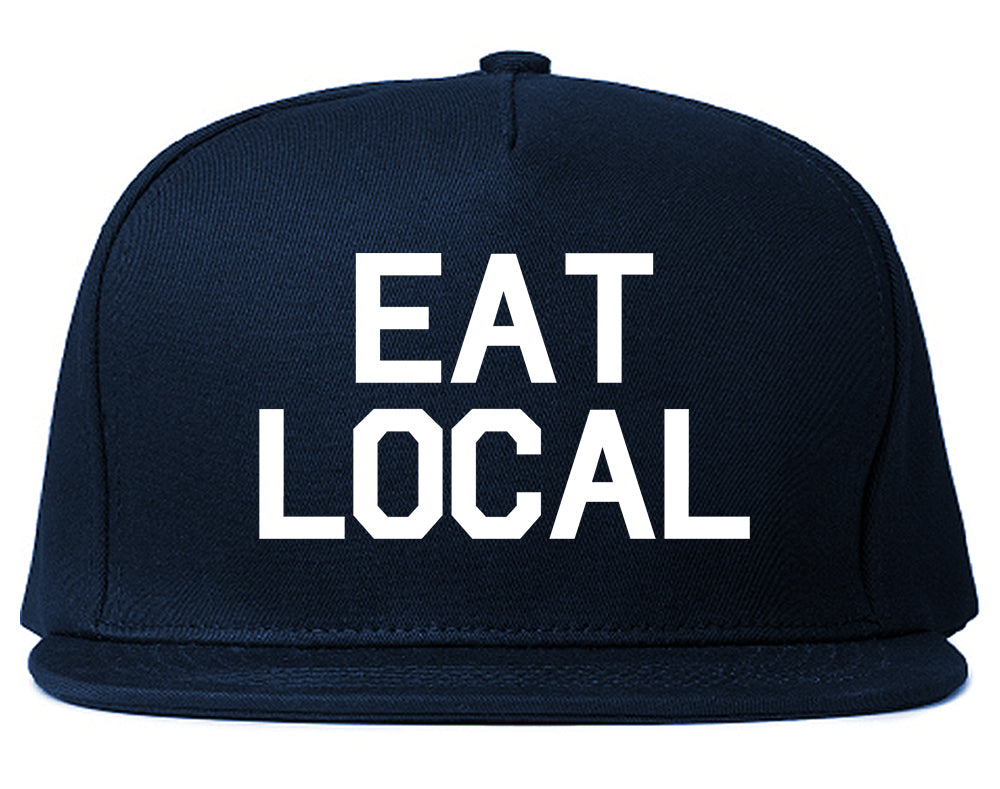 Eat_Local_Buy Mens Blue Snapback Hat by Kings Of NY