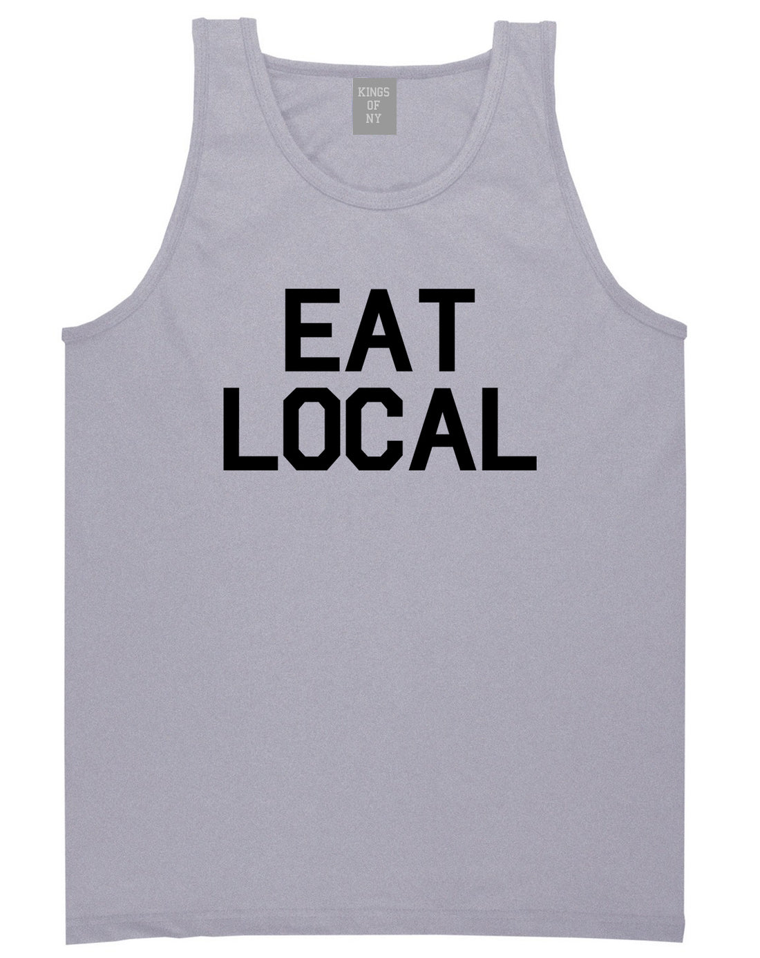 Eat_Local_Buy Mens Grey Tank Top Shirt by Kings Of NY