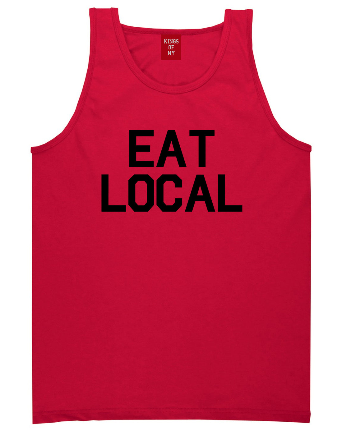 Eat_Local_Buy Mens Red Tank Top Shirt by Kings Of NY