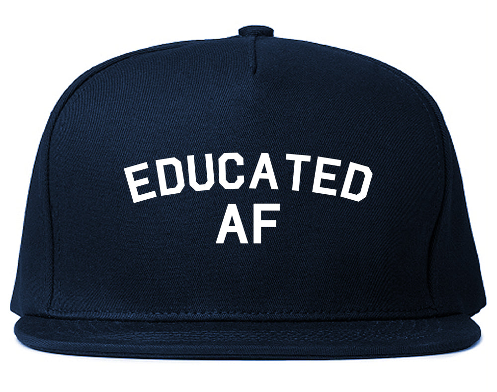 Educated AF Funny Graduation Mens Snapback Hat Navy Blue