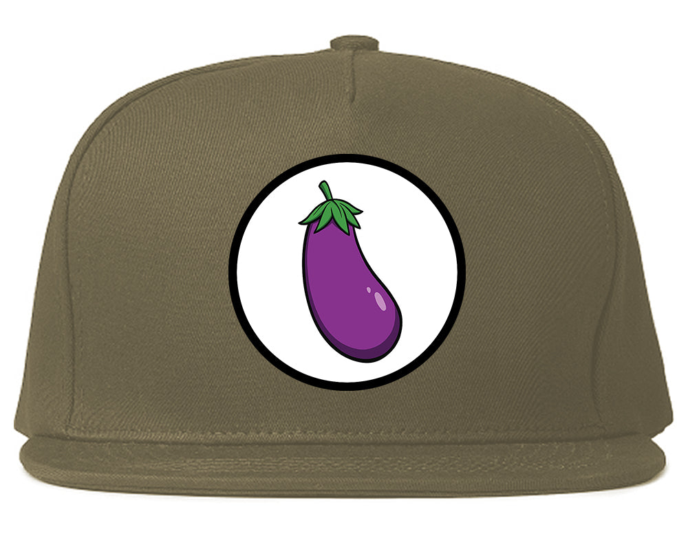 Eggplant_Emoji_Chest Mens Grey Snapback Hat by Kings Of NY