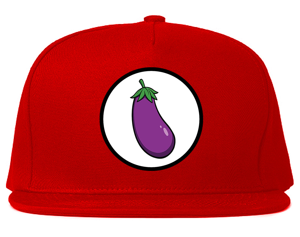 Eggplant_Emoji_Chest Mens Red Snapback Hat by Kings Of NY