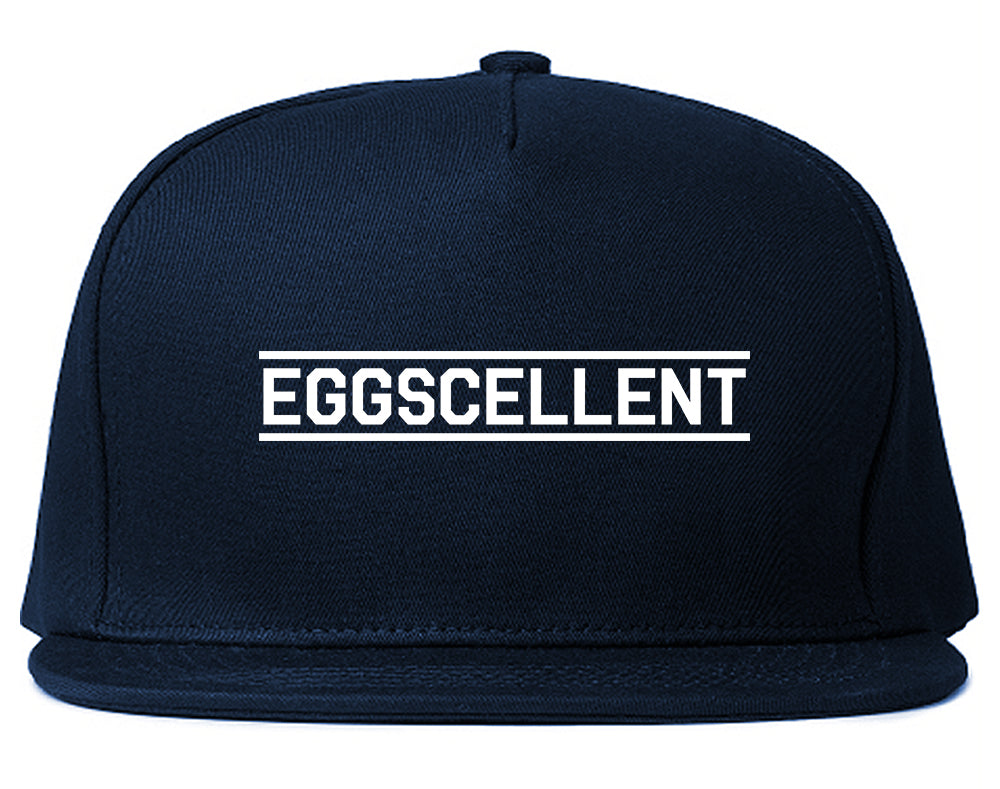 Eggscellent_Funny Mens Blue Snapback Hat by Kings Of NY