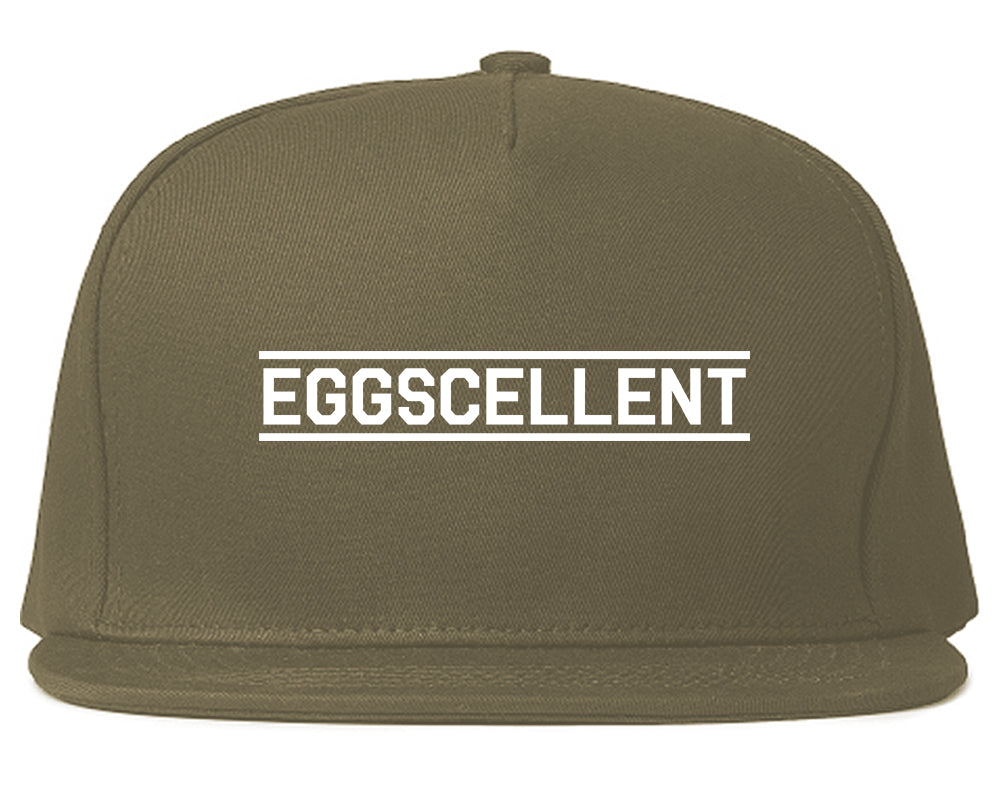 Eggscellent_Funny Mens Grey Snapback Hat by Kings Of NY