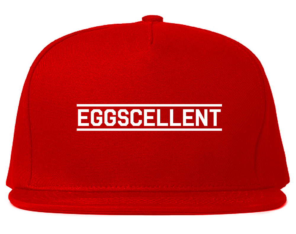Eggscellent_Funny Mens Red Snapback Hat by Kings Of NY