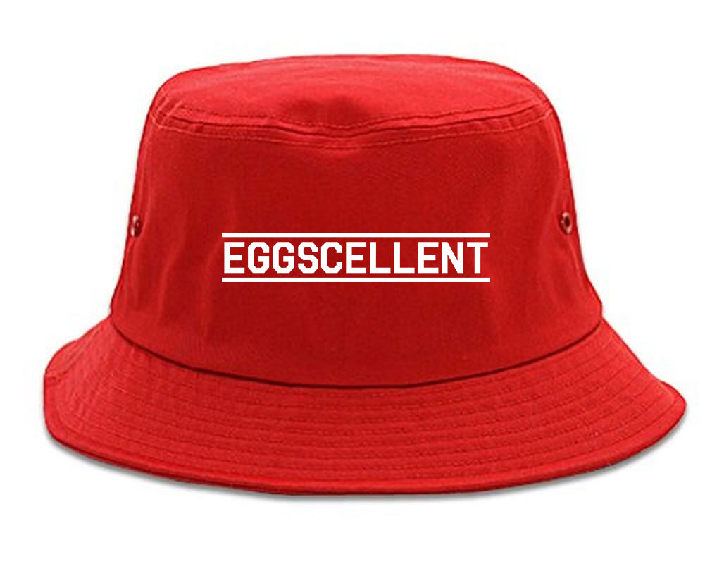 Eggscellent_Funny Mens Red Bucket Hat by Kings Of NY