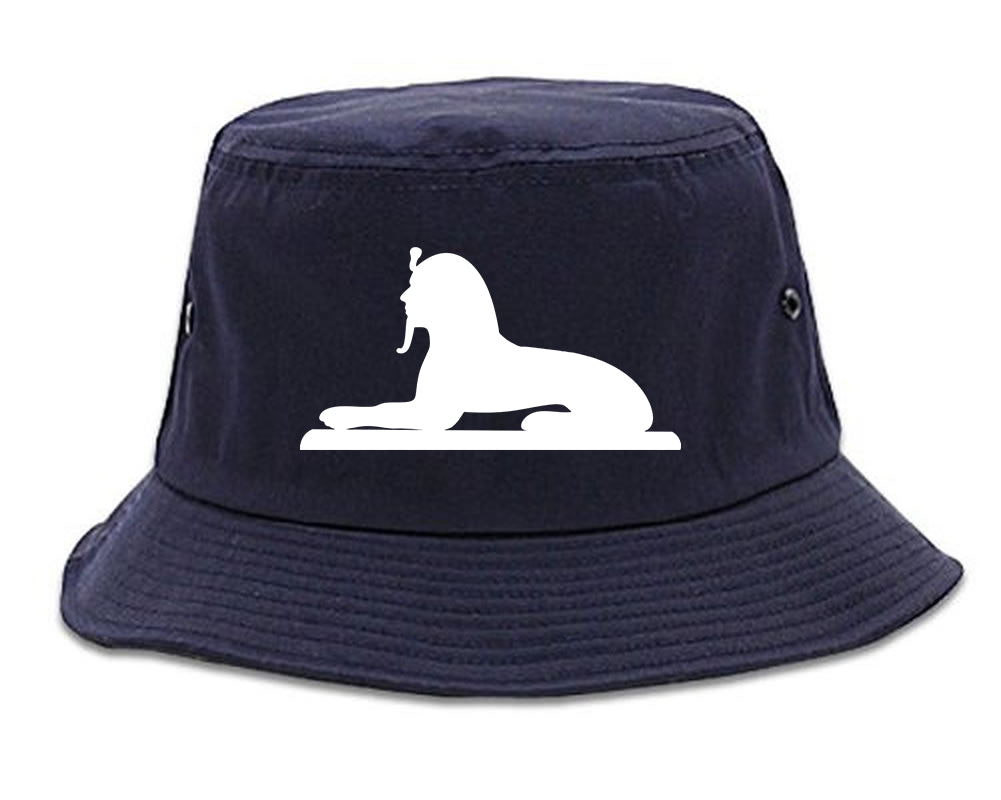 Egyptian Sphinx Mens Bucket Hat Navy Blue