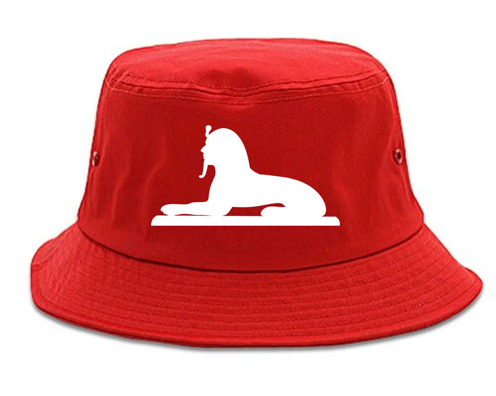 Egyptian Sphinx Mens Bucket Hat Red