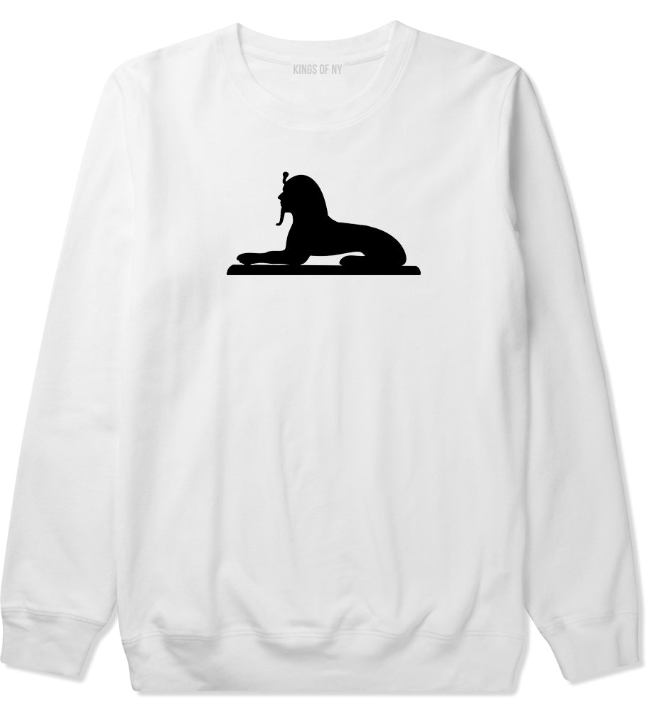 Egyptian Sphinx Mens Crewneck Sweatshirt White by Kings Of NY