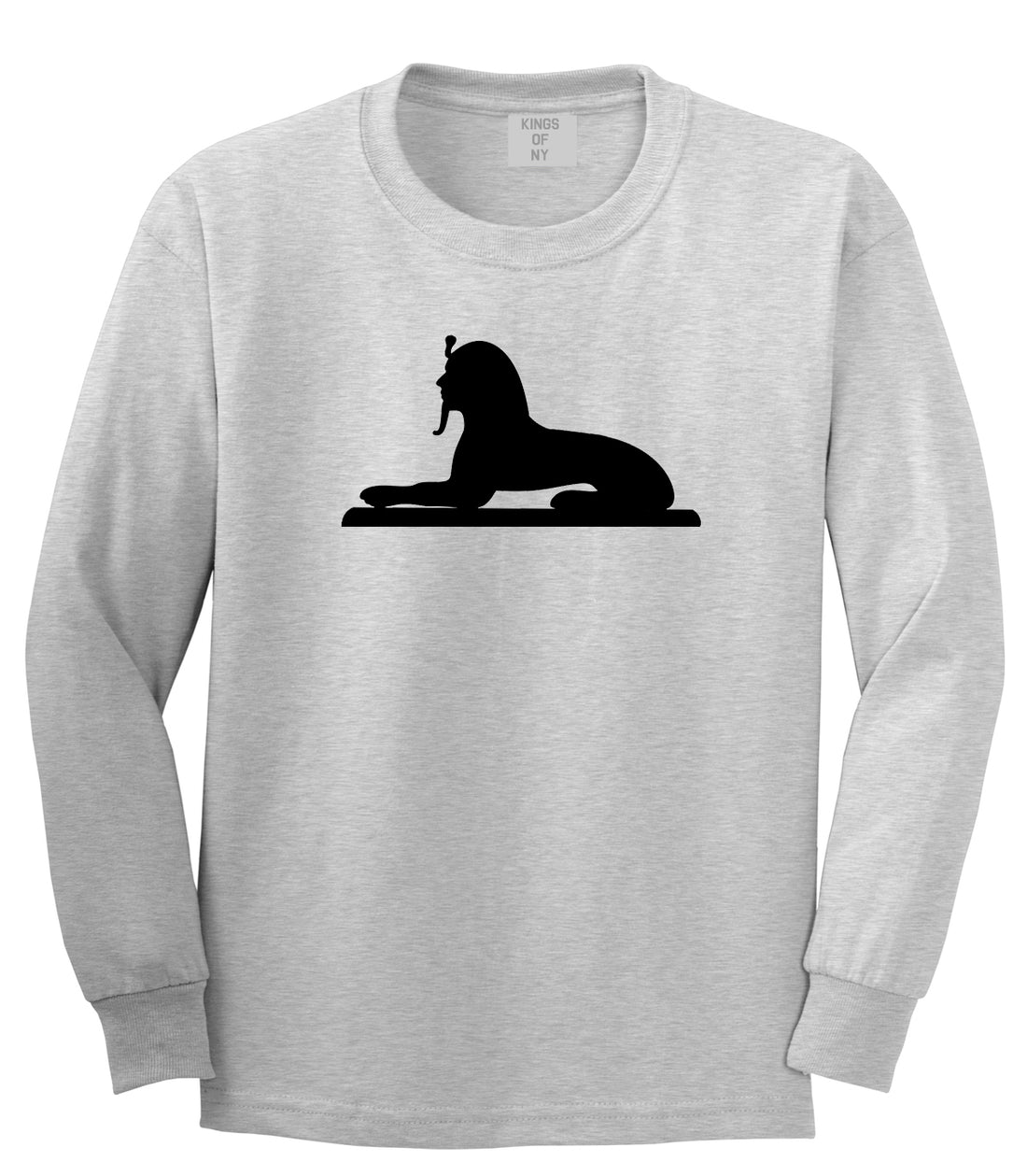 Egyptian Sphinx Mens Long Sleeve T-Shirt Grey by Kings Of NY
