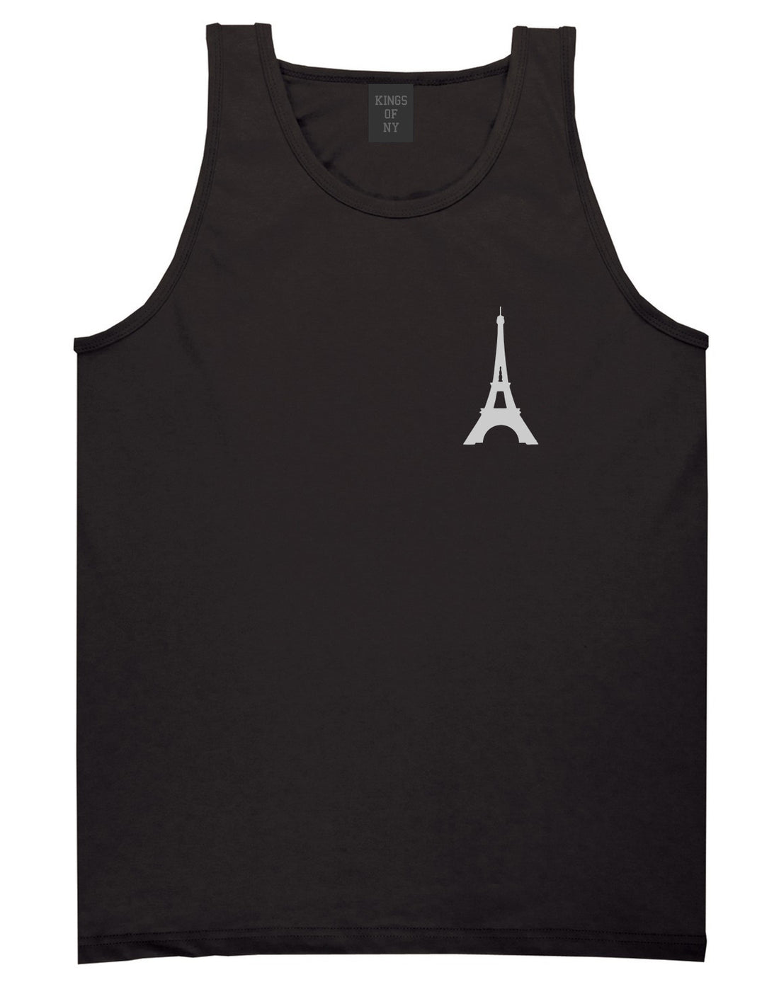 Eiffel_Tower_Paris_Chest Mens Black Tank Top Shirt by Kings Of NY