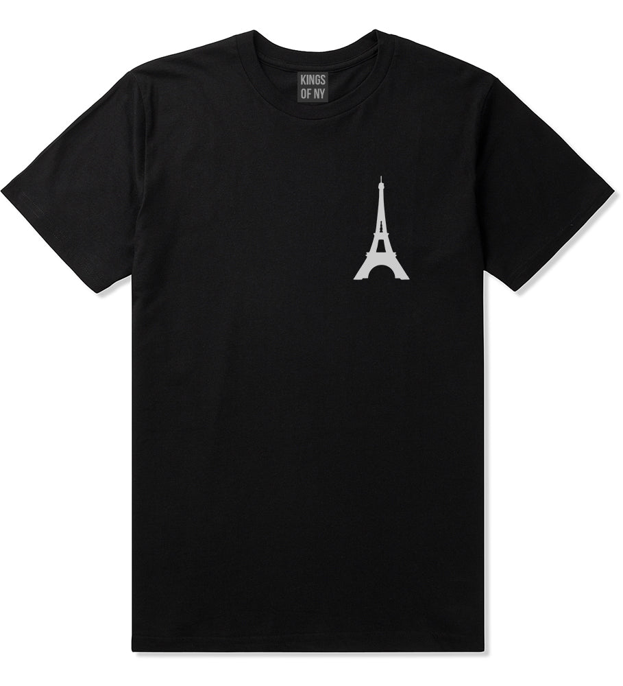 Eiffel_Tower_Paris_Chest Mens Black T-Shirt by Kings Of NY