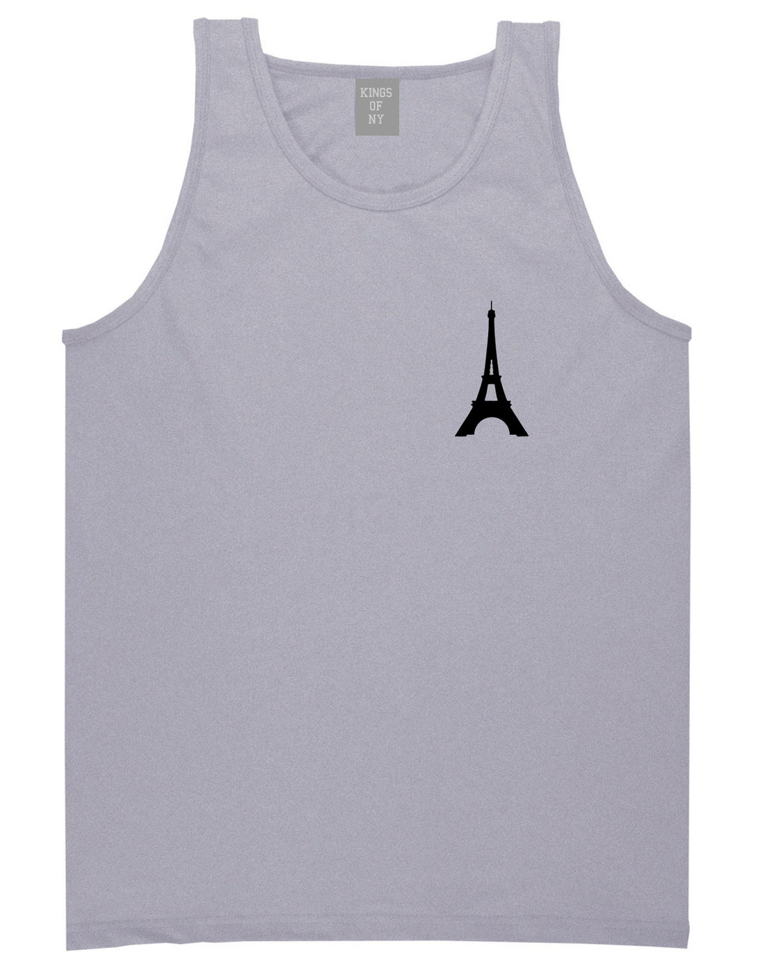 Eiffel_Tower_Paris_Chest Mens Grey Tank Top Shirt by Kings Of NY