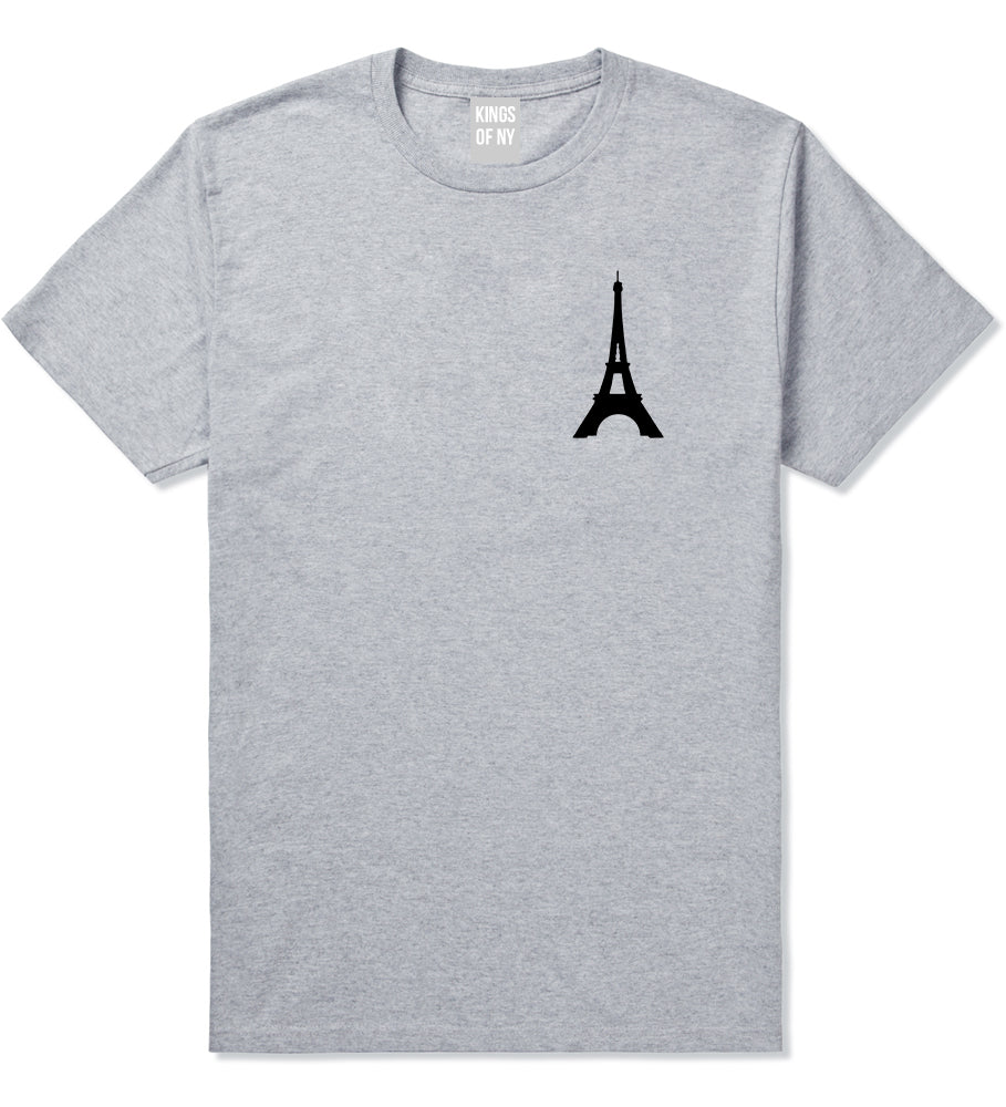 Eiffel_Tower_Paris_Chest Mens Grey T-Shirt by Kings Of NY