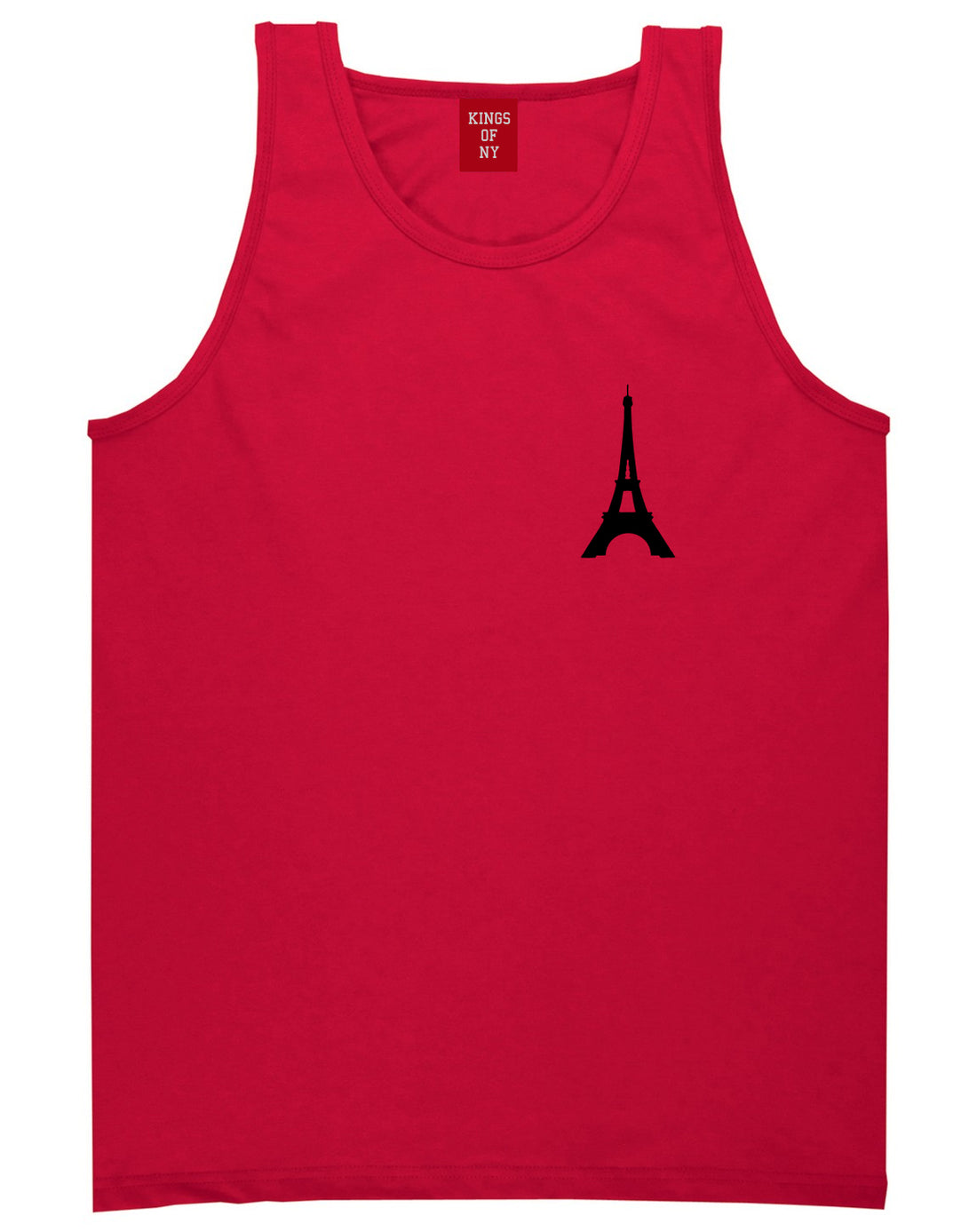 Eiffel_Tower_Paris_Chest Mens Red Tank Top Shirt by Kings Of NY