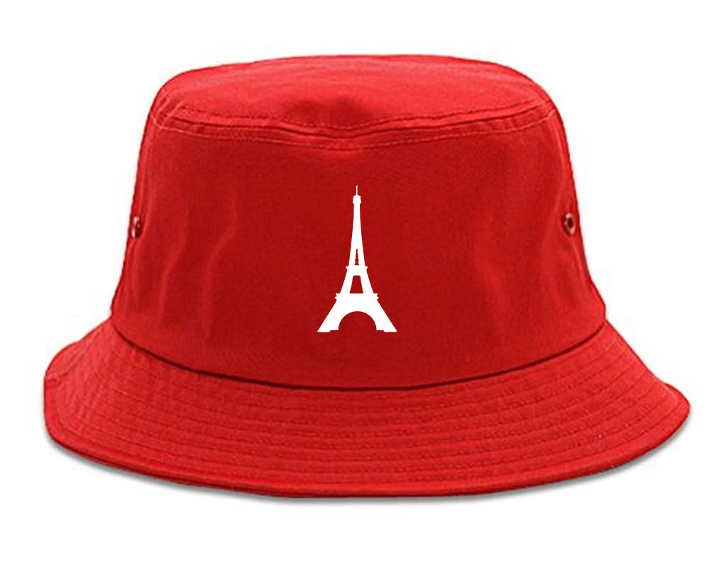 Eiffel_Tower_Paris_Chest Mens Red Bucket Hat by Kings Of NY
