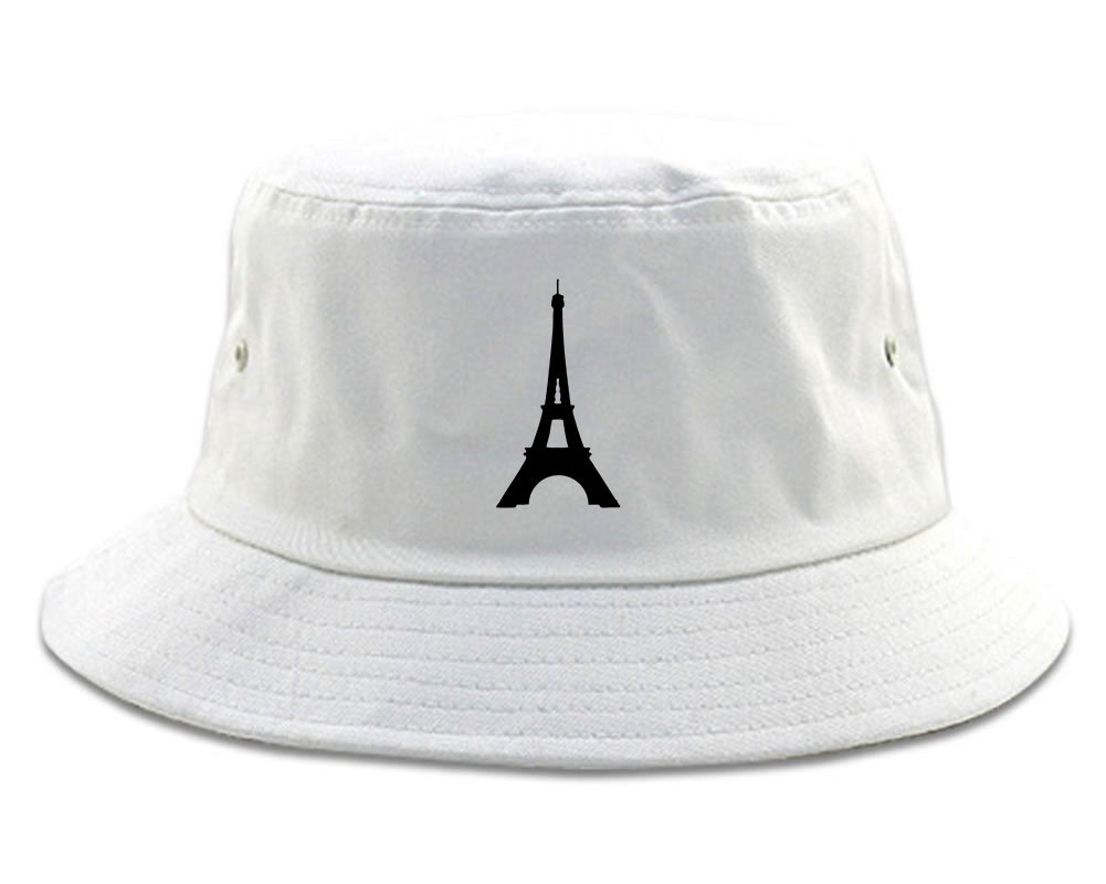 Eiffel_Tower_Paris_Chest Mens White Bucket Hat by Kings Of NY