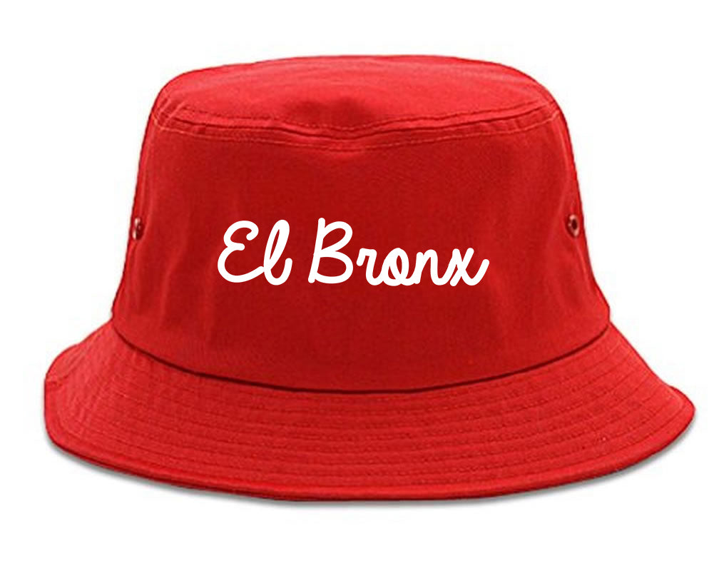 El Bronx Spanish Script Mens Bucket Hat Red