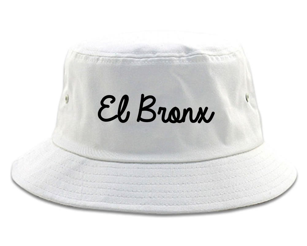 El Bronx Spanish Script Mens Bucket Hat White