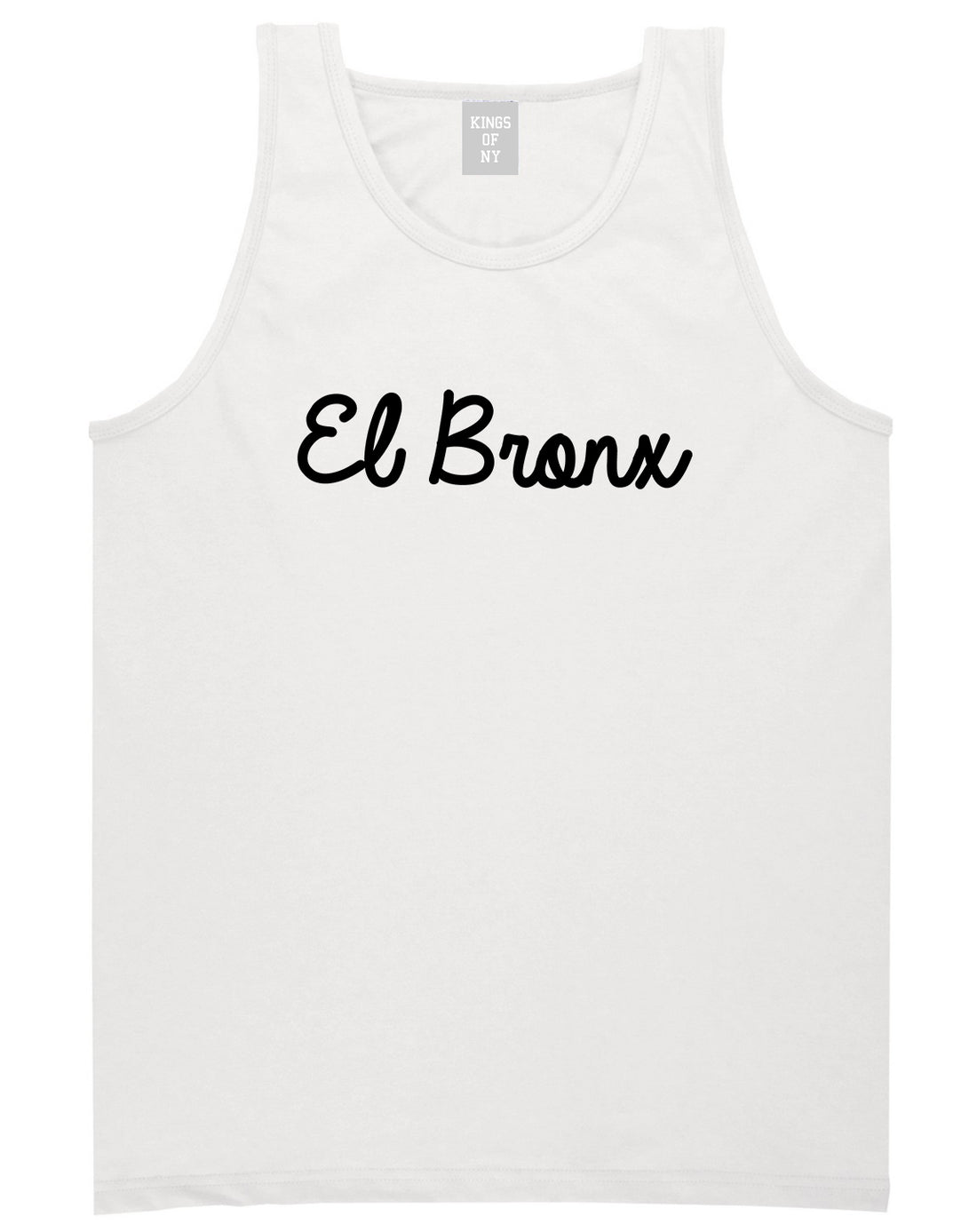 El Bronx Spanish Script Mens Tank Top Shirt White by Kings Of NY
