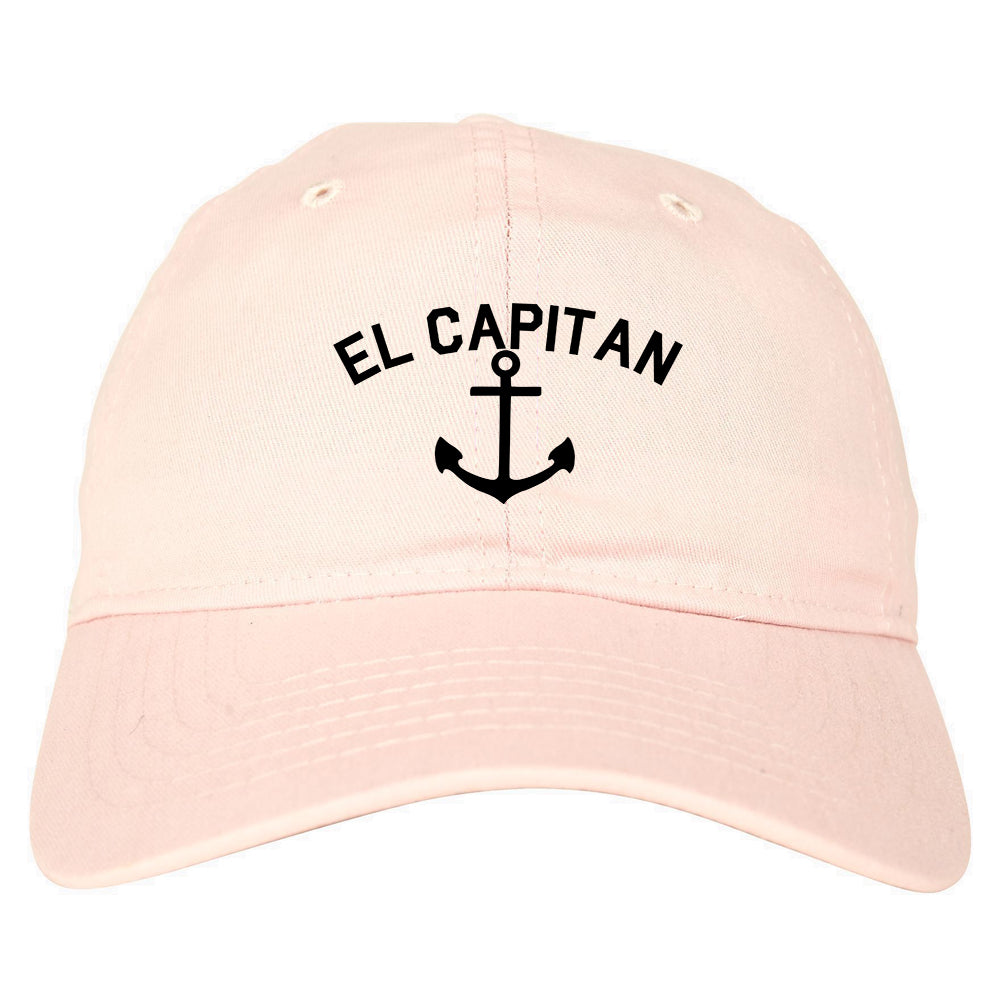 El Capitan Anchor Captain Mens Dad Hat Baseball Cap Pink