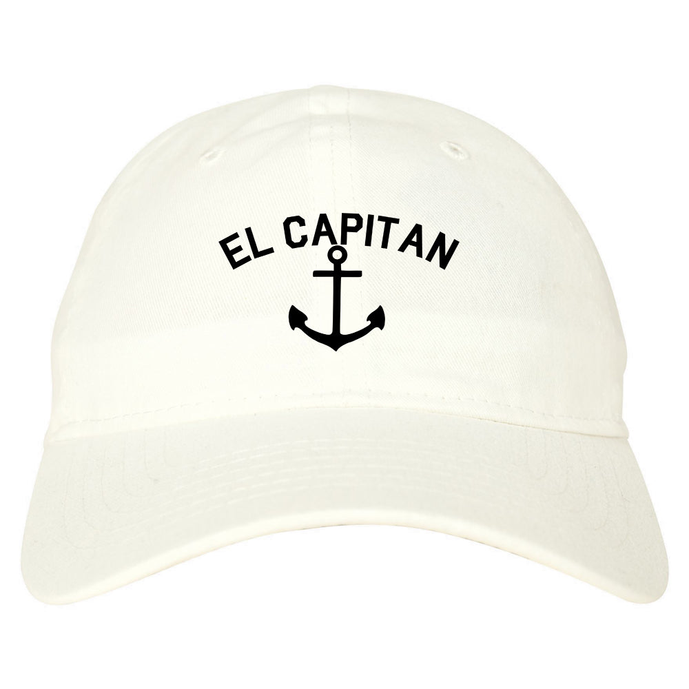 El Capitan Anchor Captain Mens Dad Hat Baseball Cap White