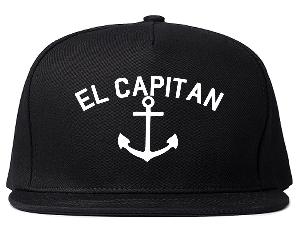 El Capitan Anchor Captain Mens Snapback Hat Black