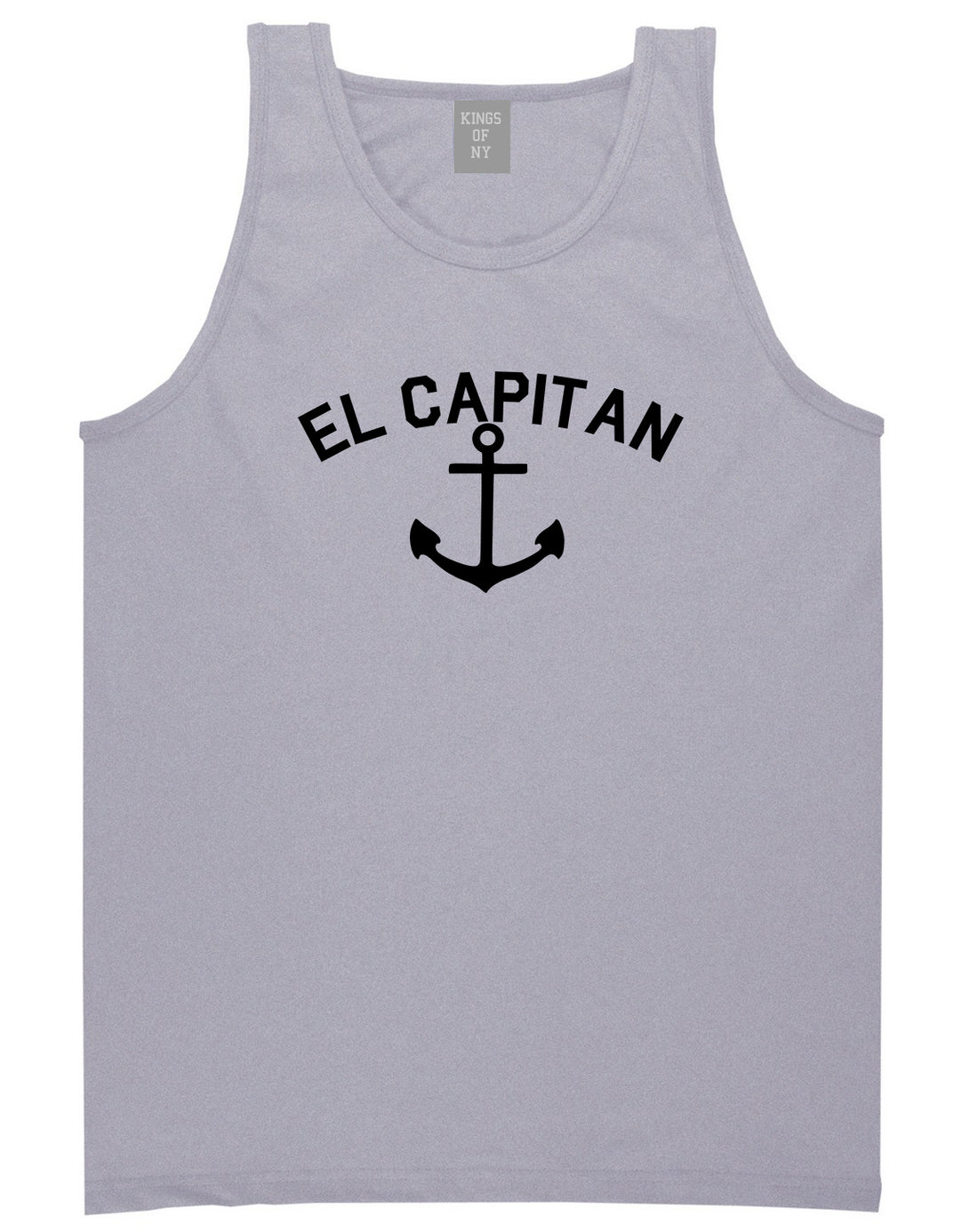 El Capitan Anchor Captain Mens Tank Top Shirt Grey