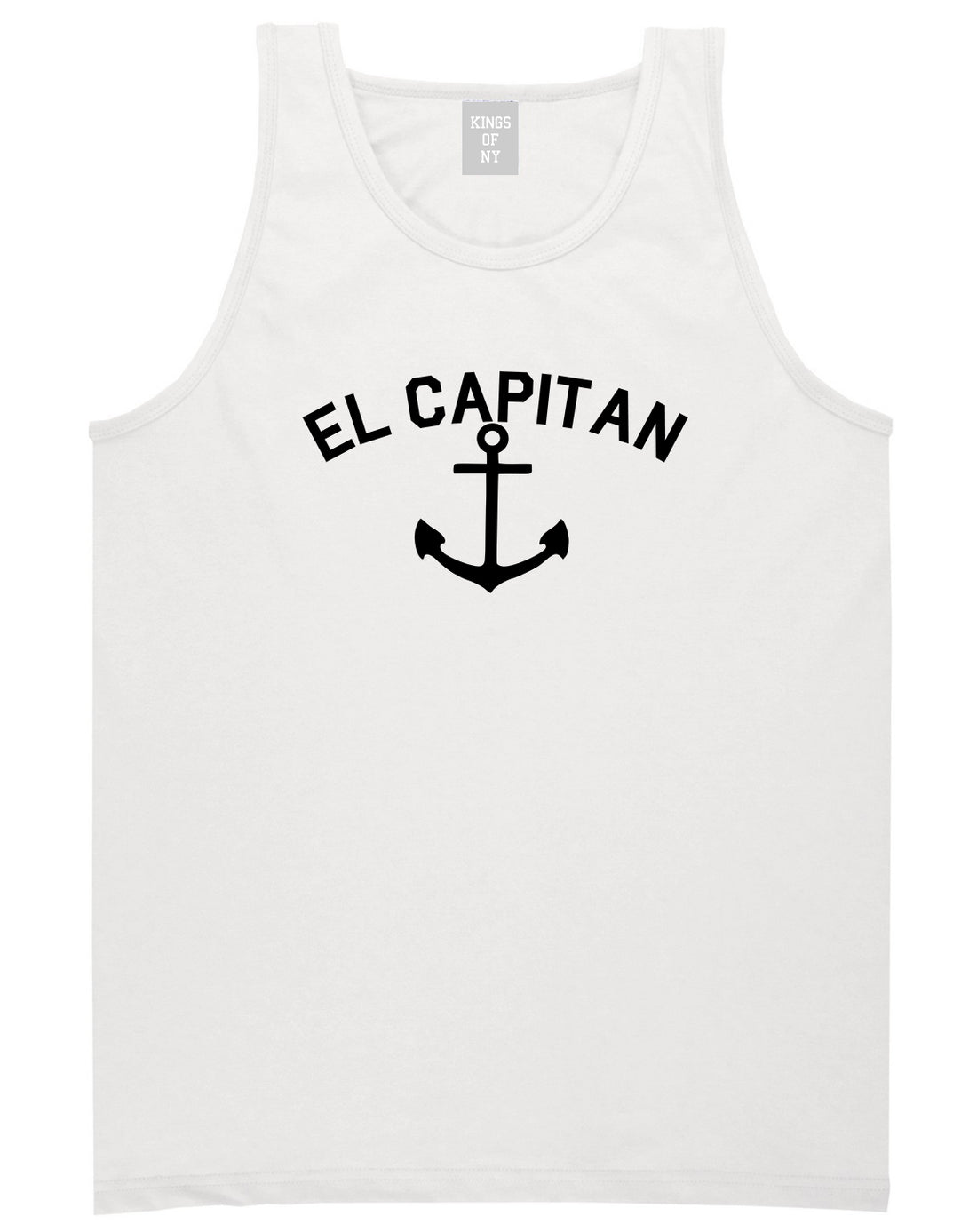 El Capitan Anchor Captain Mens Tank Top Shirt White