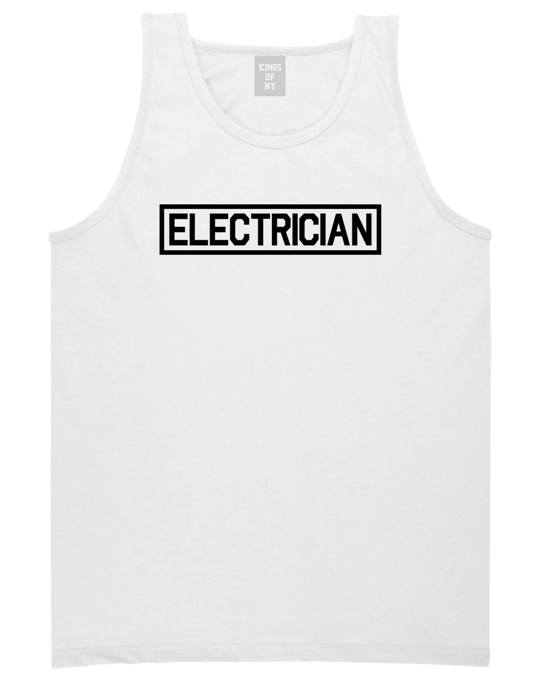 Electrician_Occupation Mens White Tank Top Shirt by Kings Of NY