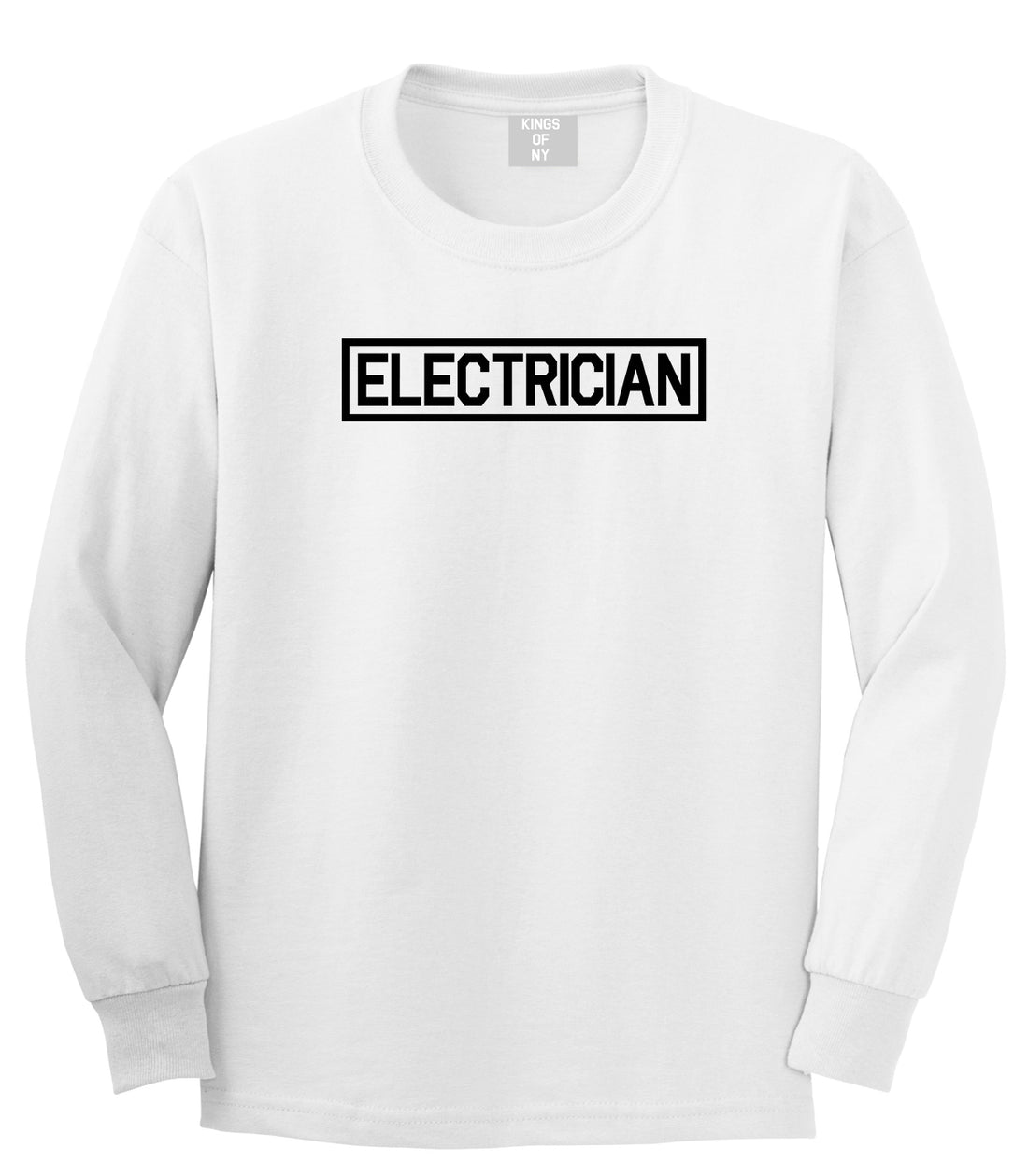 Electrician Occupation Mens White Long Sleeve T-Shirt by Kings Of NY