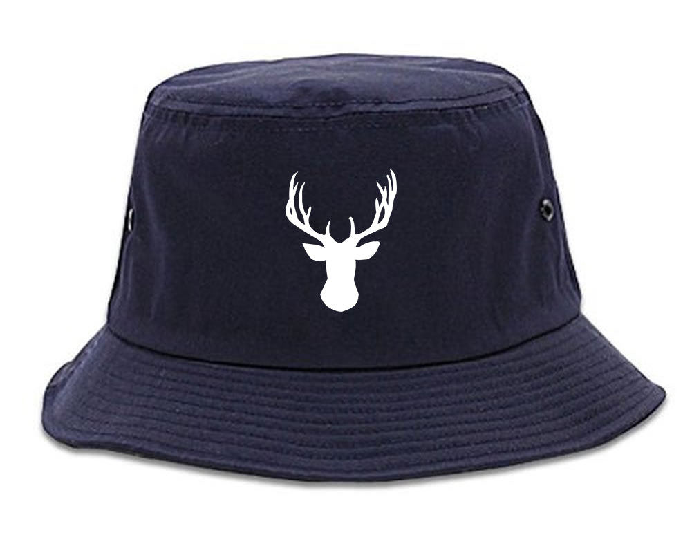 Elk_Antler_Deer_Animal Mens Blue Bucket Hat by Kings Of NY