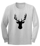 Elk Antler Deer Animal Mens Grey Long Sleeve T-Shirt by Kings Of NY