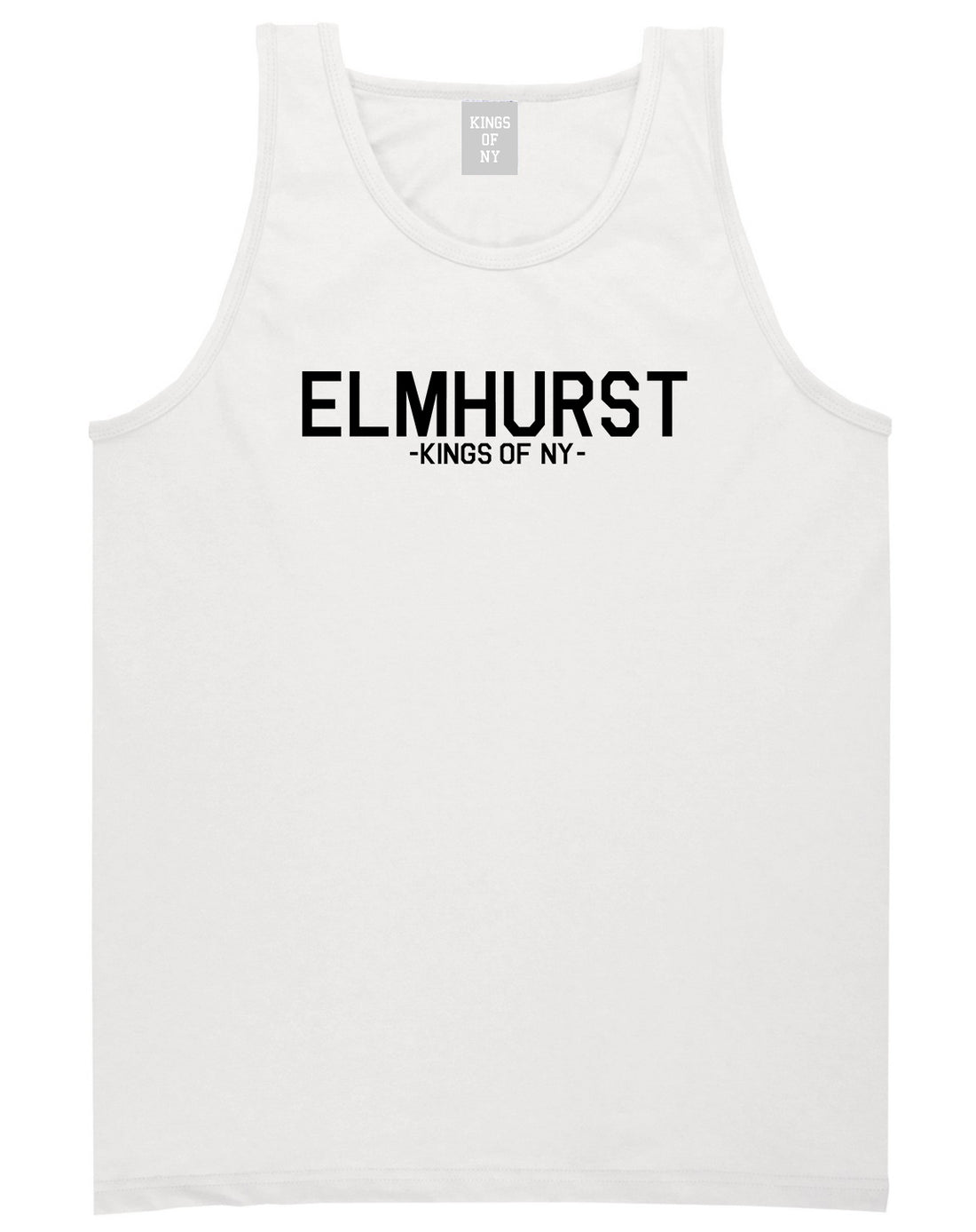 Elmhurst Queens New York Mens Tank Top Shirt White