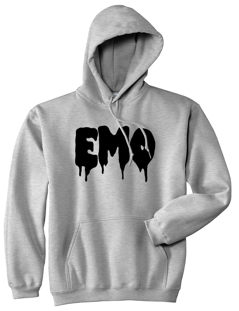 Emo Goth Mens Grey Pullover Hoodie by Kings Of NY