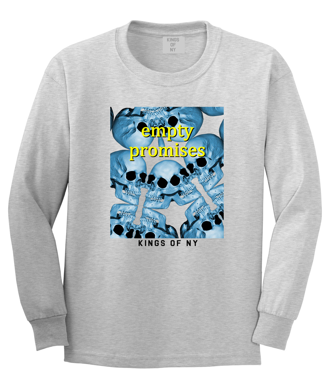 Empty Promises Mens Long Sleeve T-Shirt Grey by Kings Of NY