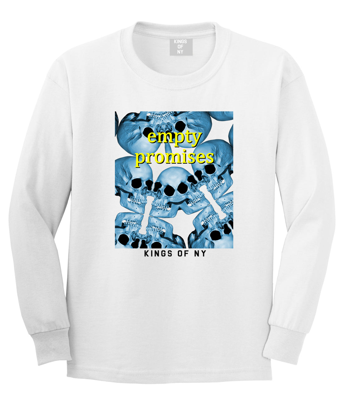 Empty Promises Mens Long Sleeve T-Shirt White by Kings Of NY