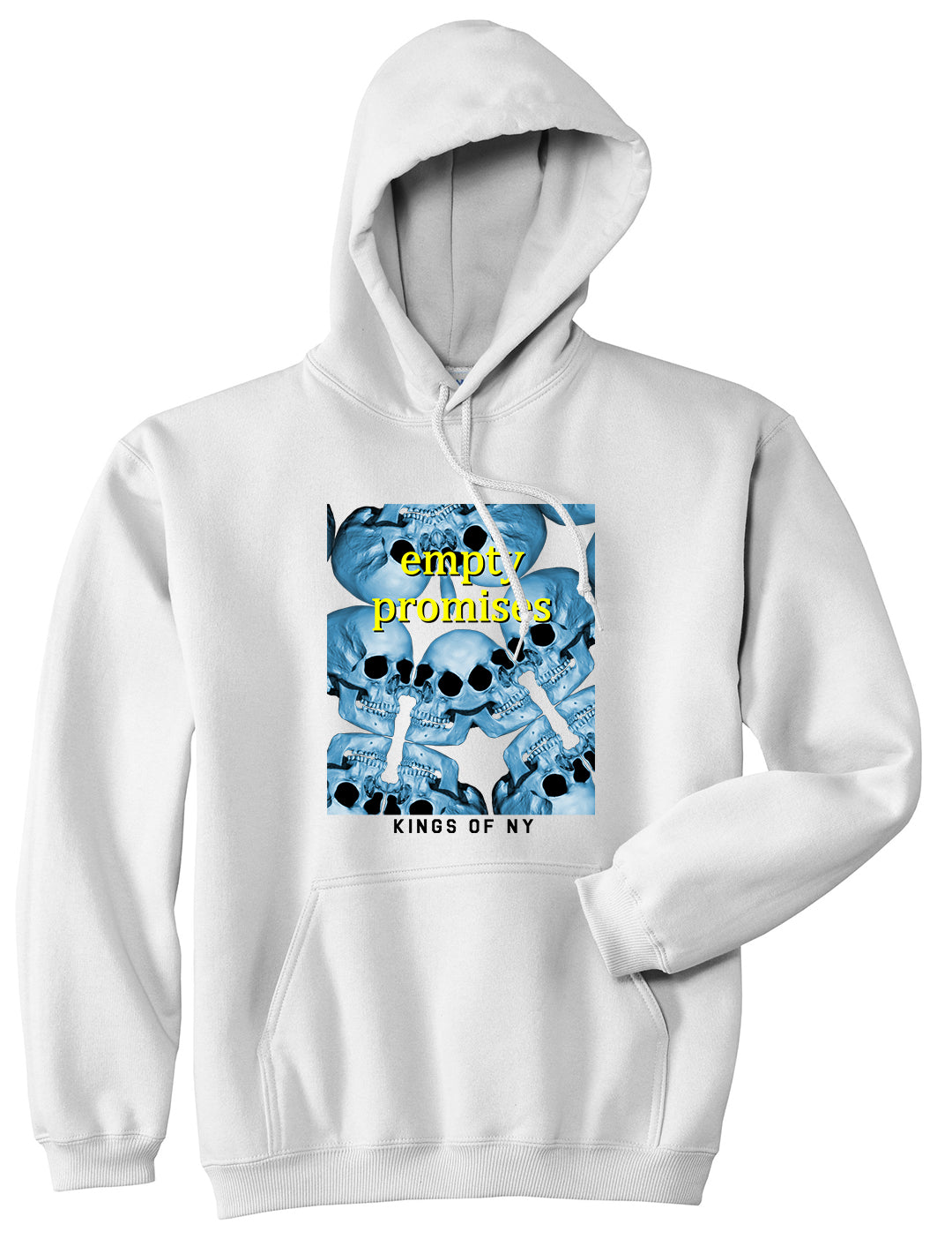 Empty Promises Mens Pullover Hoodie White by Kings Of NY