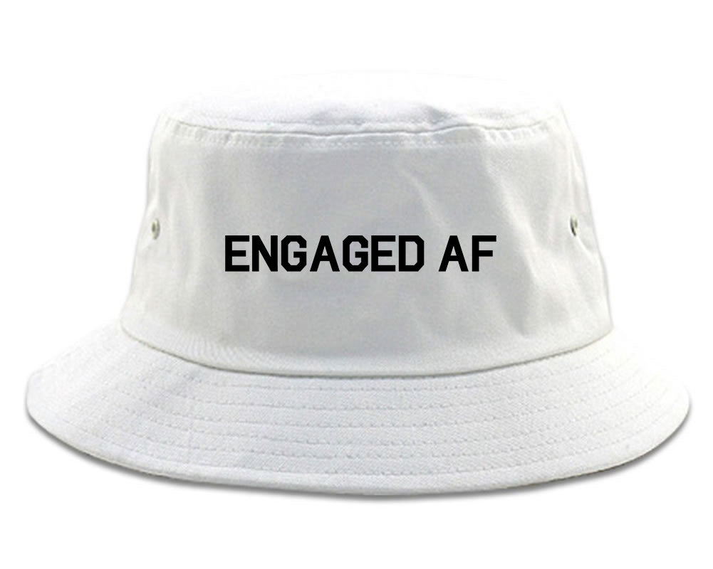 Engaged_AF_Fiance Mens White Bucket Hat by Kings Of NY