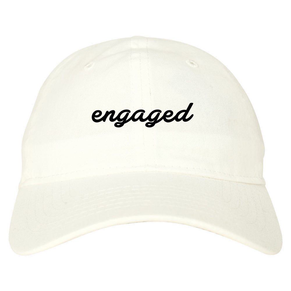 Engaged_Script Mens White Snapback Hat by Kings Of NY