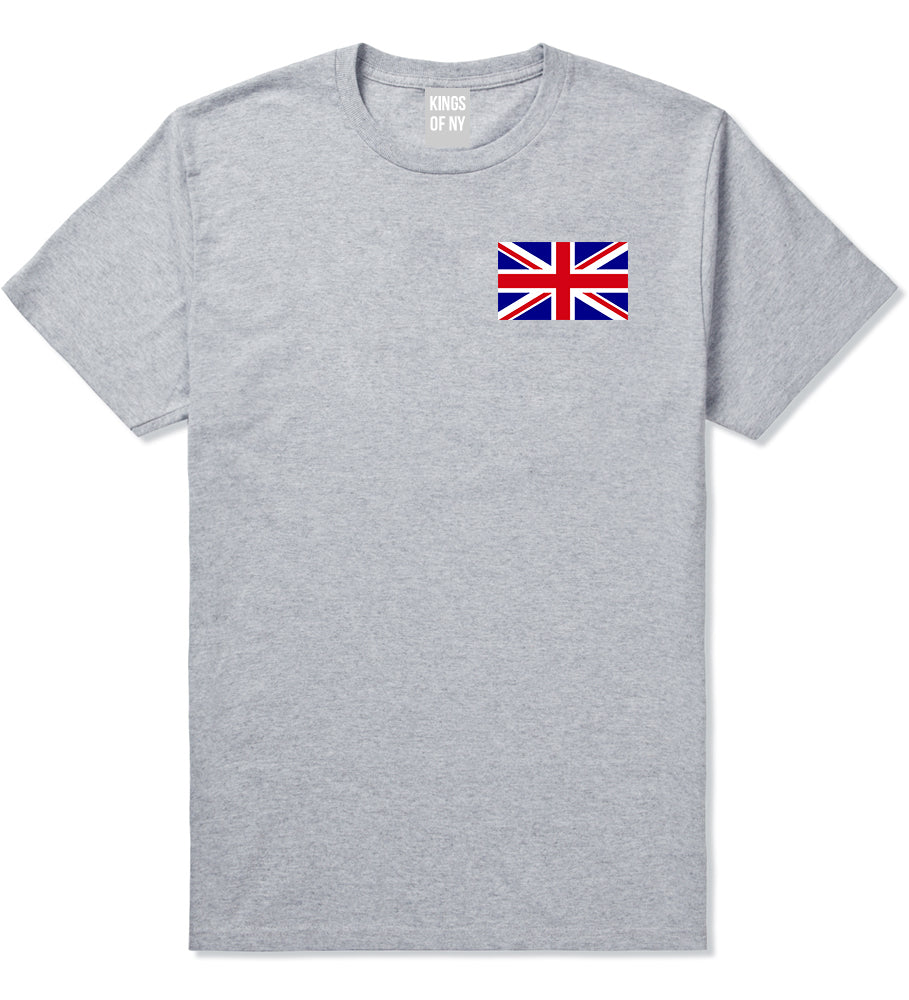 English England Flag Chest Mens Grey T-Shirt by KINGS OF NY