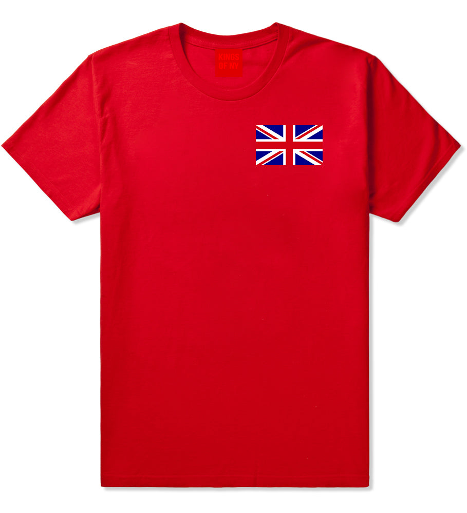 English England Flag Chest Mens Red T-Shirt by KINGS OF NY