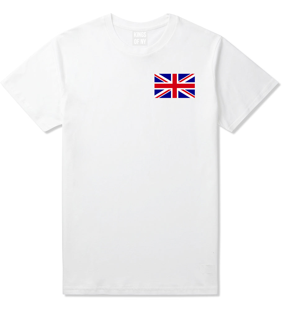 English England Flag Chest Mens White T-Shirt by KINGS OF NY