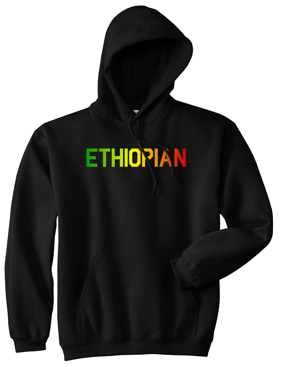 Ethiopian Colors Ethiopia Mens Black Pullover Hoodie by KINGS OF NY