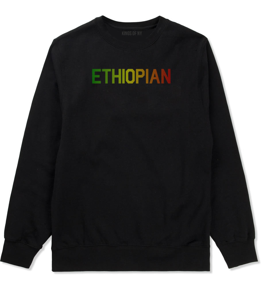 Ethiopian Colors Ethiopia Mens Black Crewneck Sweatshirt by KINGS OF NY